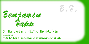 benjamin happ business card